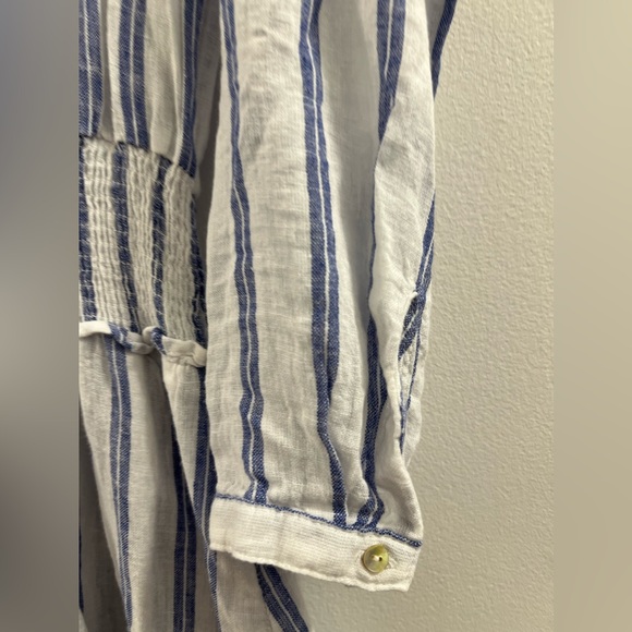 5. Rails Jasmine Azure Stripe Linen Tiered Dress - Picture 11 of 12